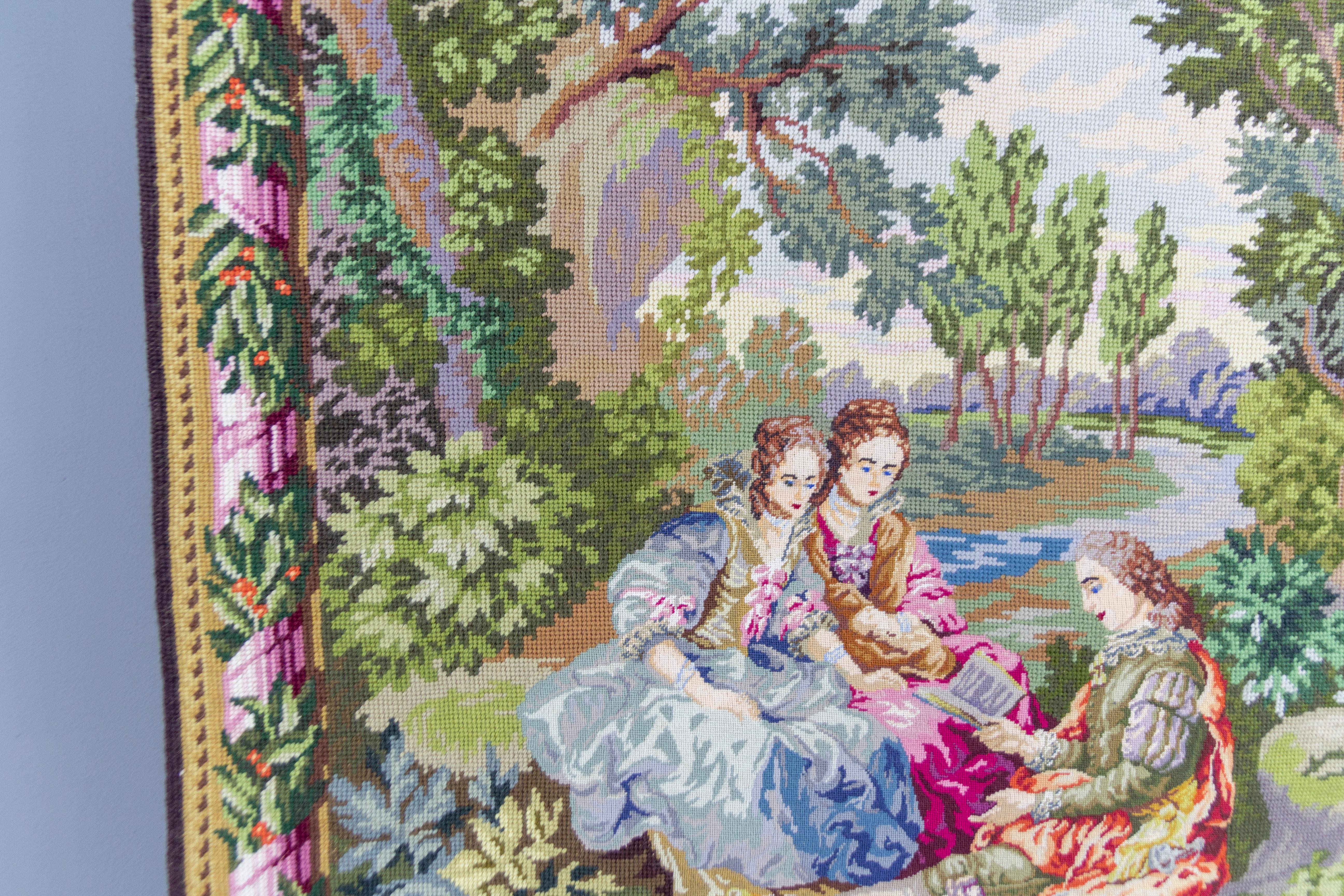 Embroidered Rococo Style Wall Hanging Tapestry 7