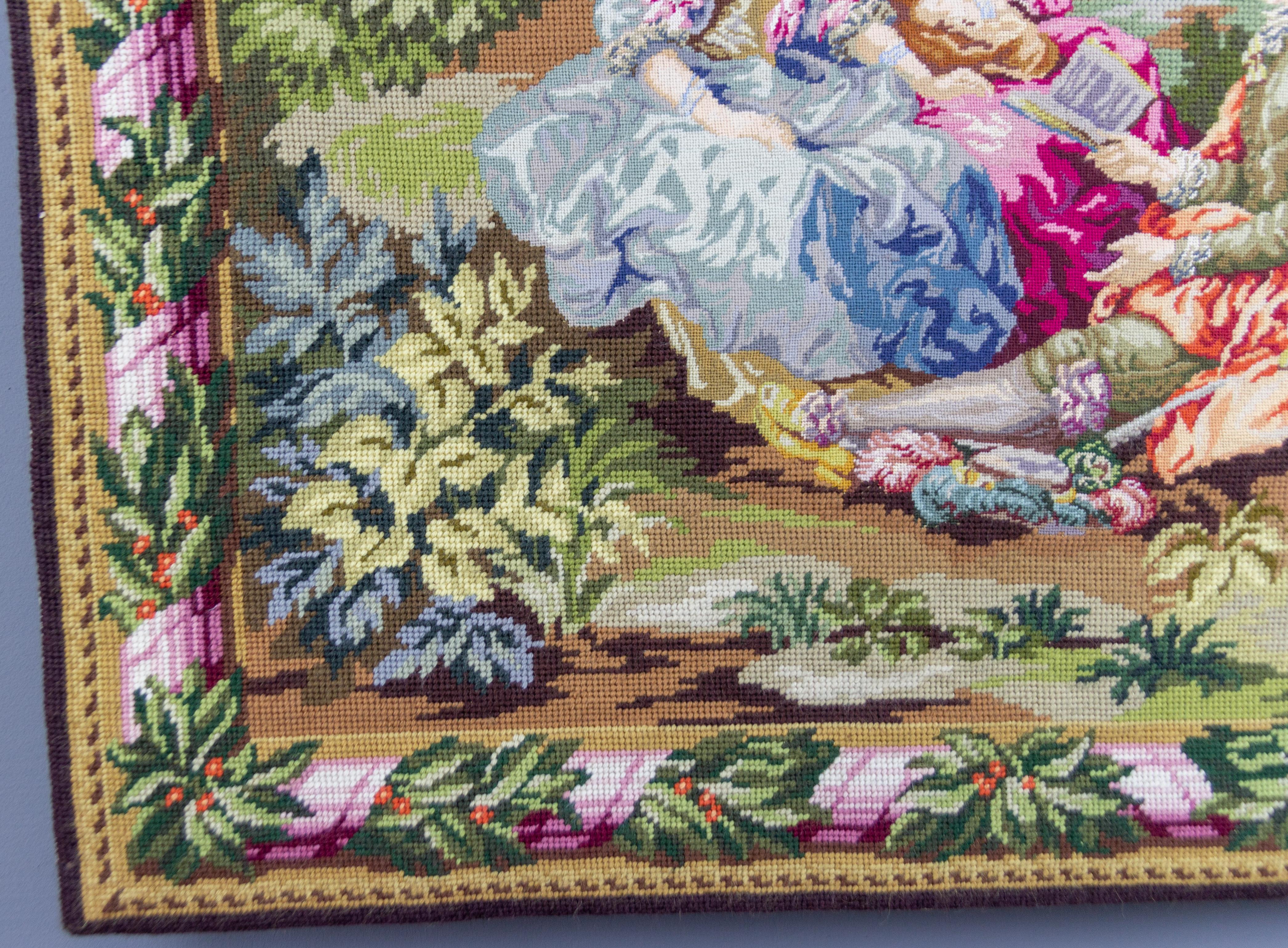 Embroidered Rococo Style Wall Hanging Tapestry 8