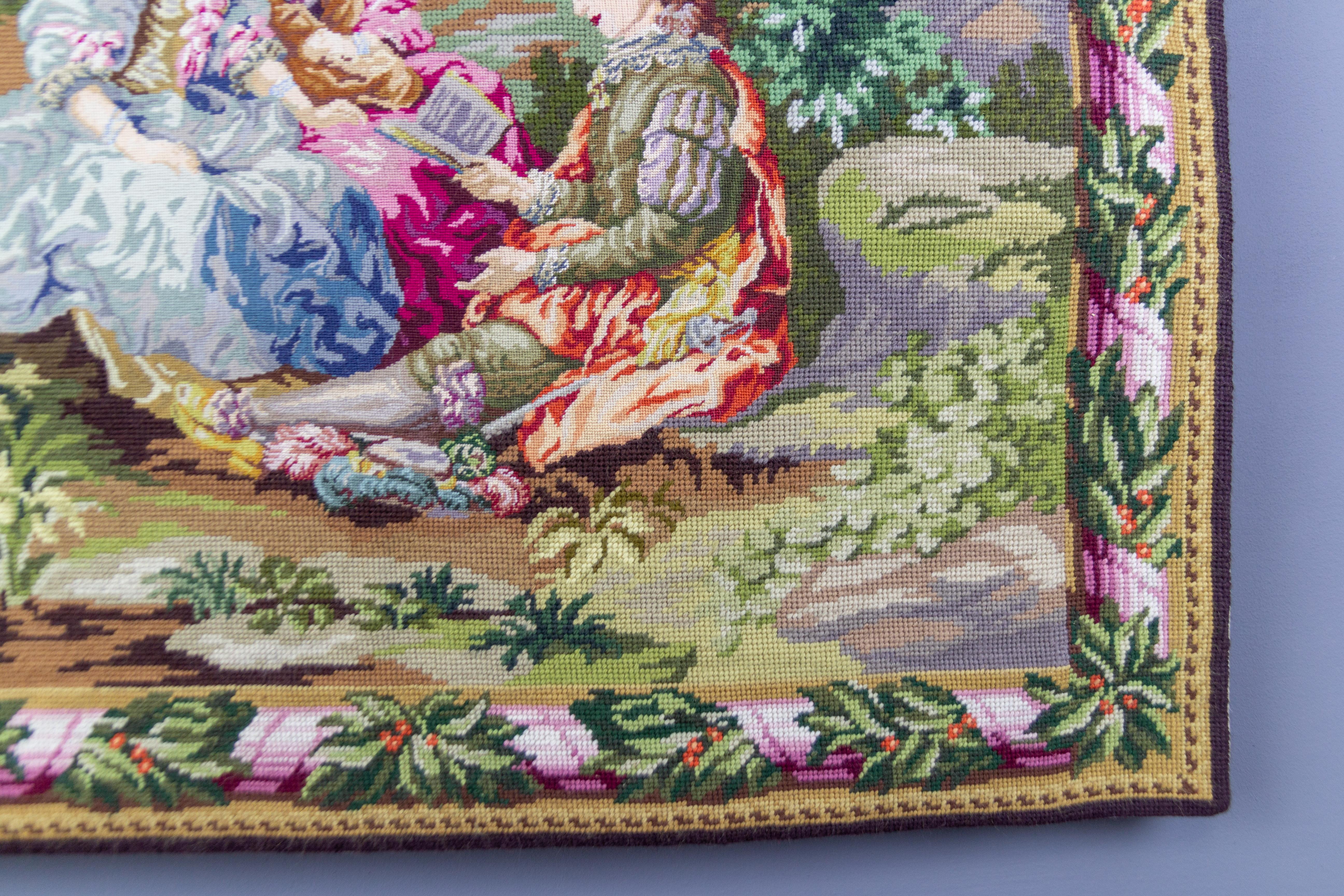 Embroidered Rococo Style Wall Hanging Tapestry 10