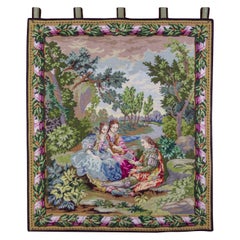 Embroidered Rococo Style Wall Hanging Tapestry