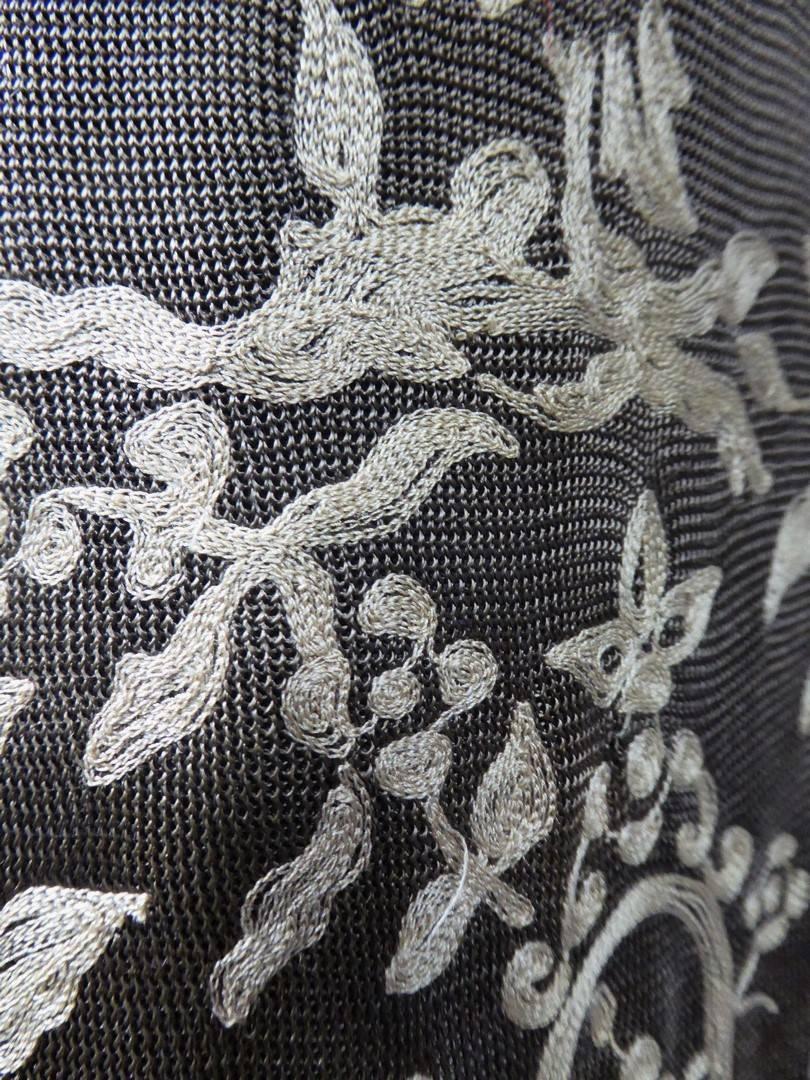 Alix Lebreton Paris Embroidered silk dress with chinoiserie, Circa 1930 3