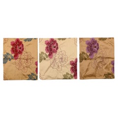 Embroidered Silk Squares for Cushions or Pillows