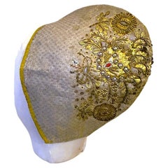 Embroidered silver cap bonnet - Alsace Late 18th century Early 19th century