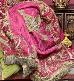 Embroidered Spanish Silk Altar Frontal Circa 1700