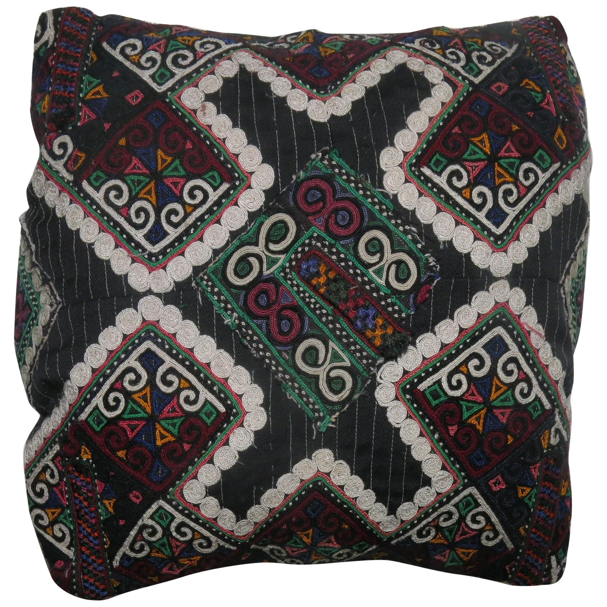 Embroidered Suzanni Textile Pillow For Sale