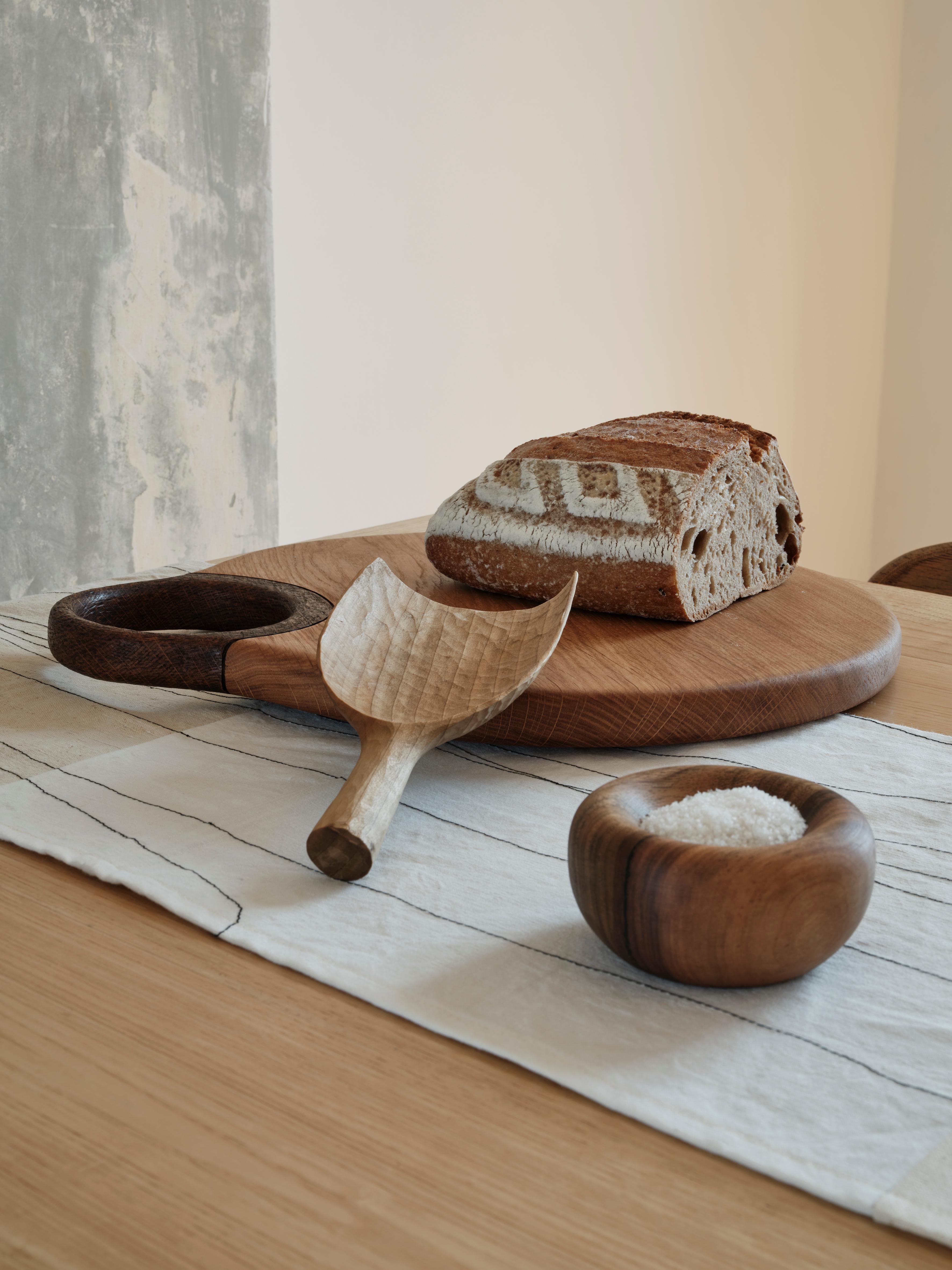 Hand-Carved Embroidered Table Runner, Handmade in France, Design Sarah Espeute, Unique Piece For Sale