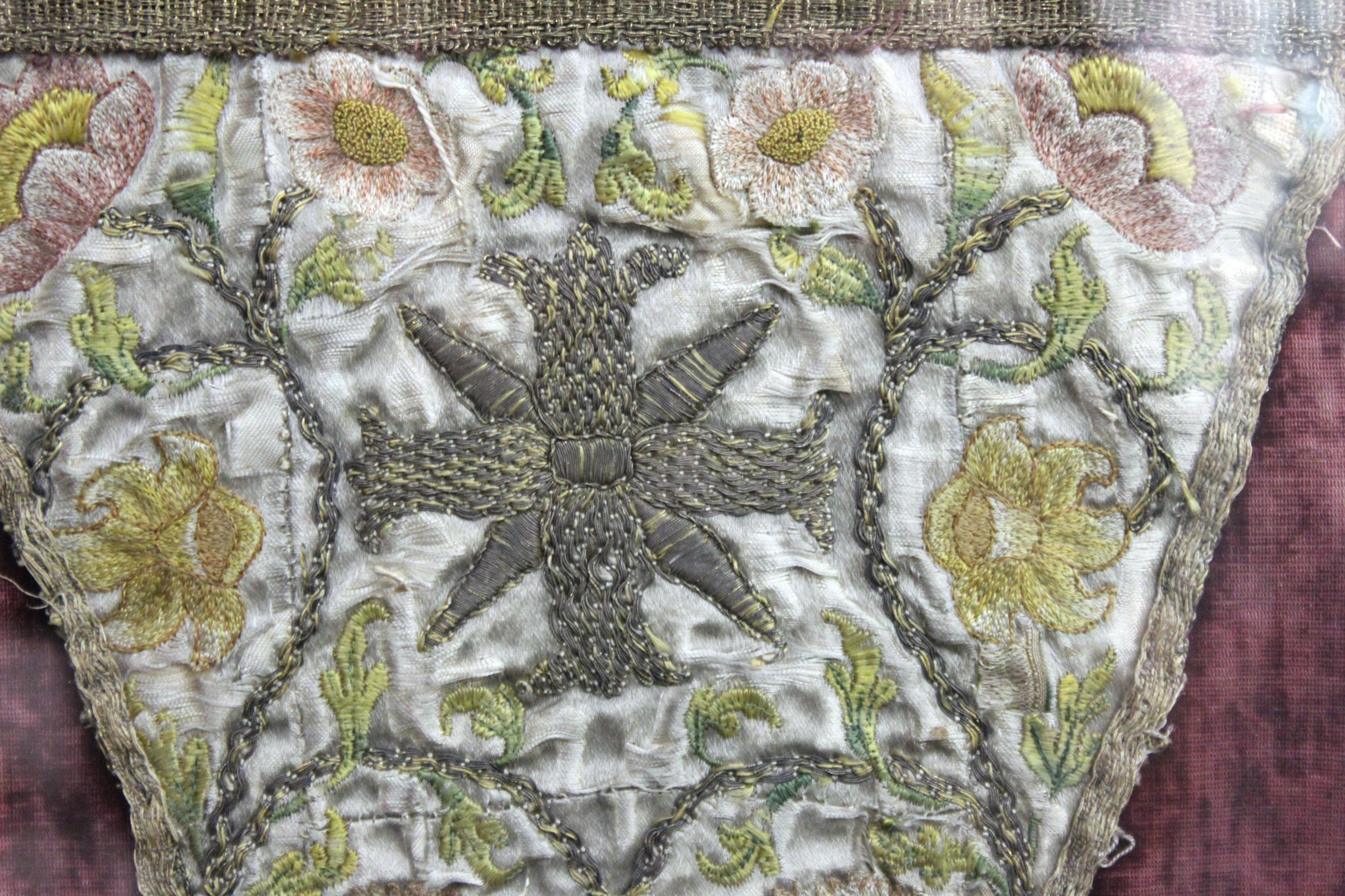 18th Century and Earlier Embroidered Textile Chasuble Religious Vestment For Sale