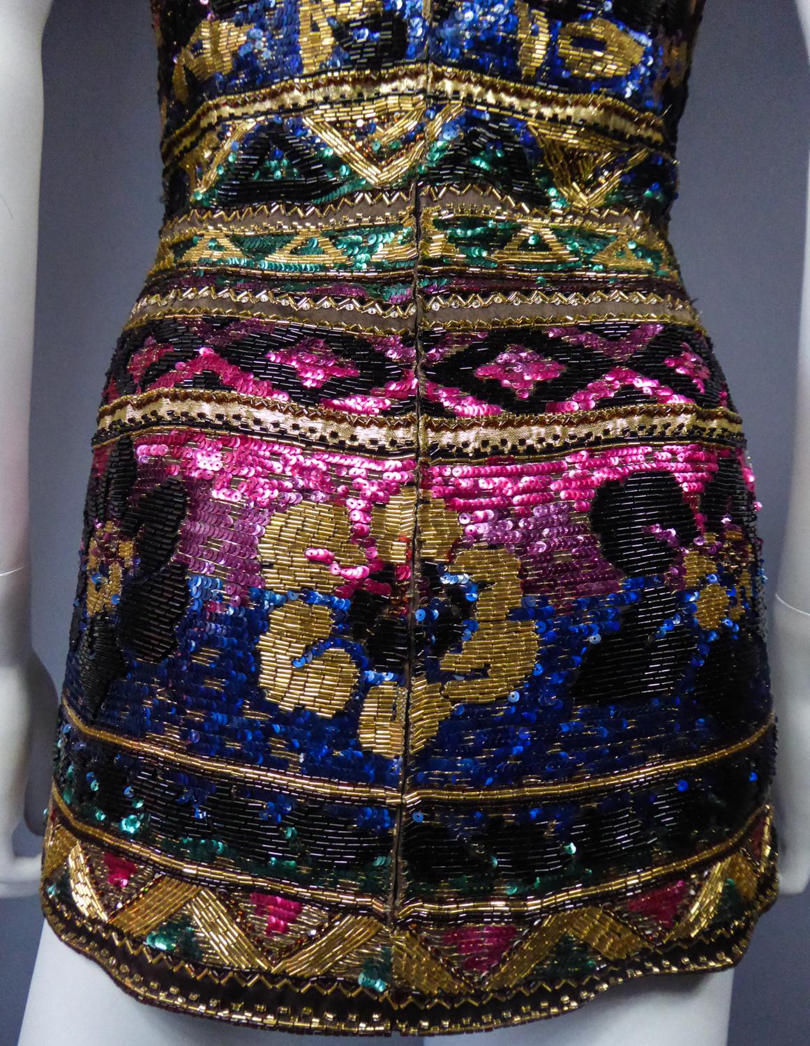 Tunique brodée du défilé Couture Run Way de Mila Schön ( attribuée à) fin 1980 en vente 7