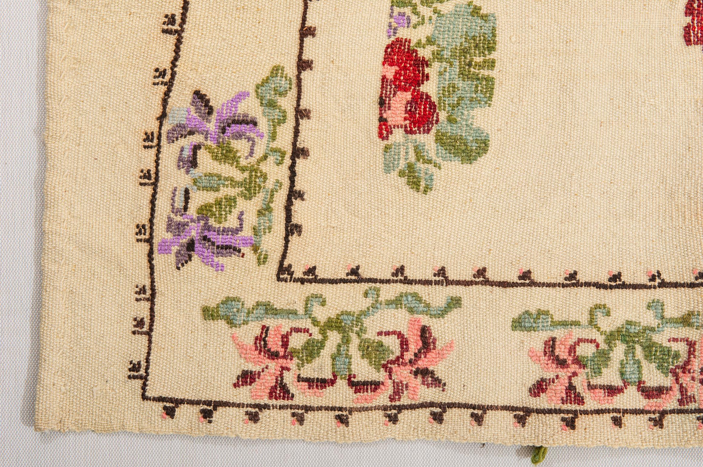 Embroidered Turkish Karapinar Carpet or Fabric For Sale 1