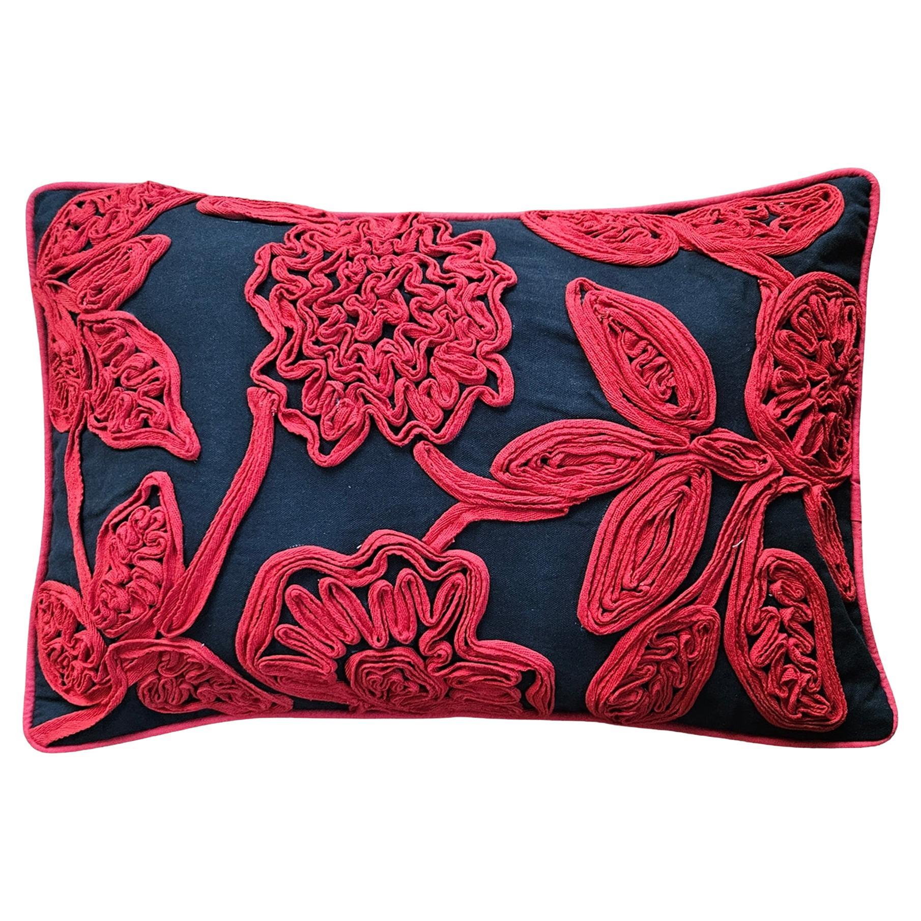 Embroideres Floral pillow  For Sale