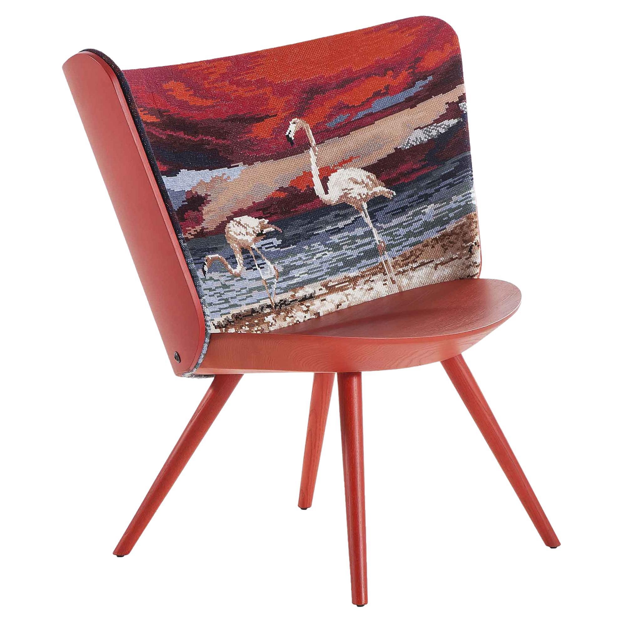 Poltrona con ricamo in finitura estiva di Johan Lindstén per Cappellini in vendita