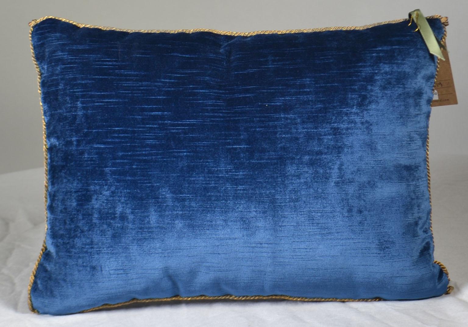 Hand-Crafted Embroidery Pillow, Antique Trim For Sale