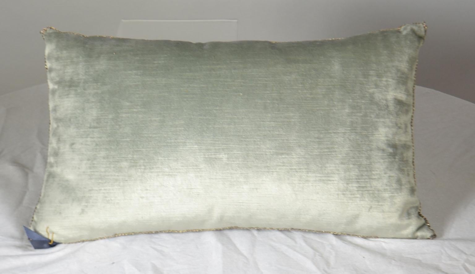 Embroidery Pillow, Antique Trim In New Condition In Vista, CA