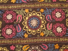 Embroidery Suzani with Floral Design and Beautiful Vivid Colors