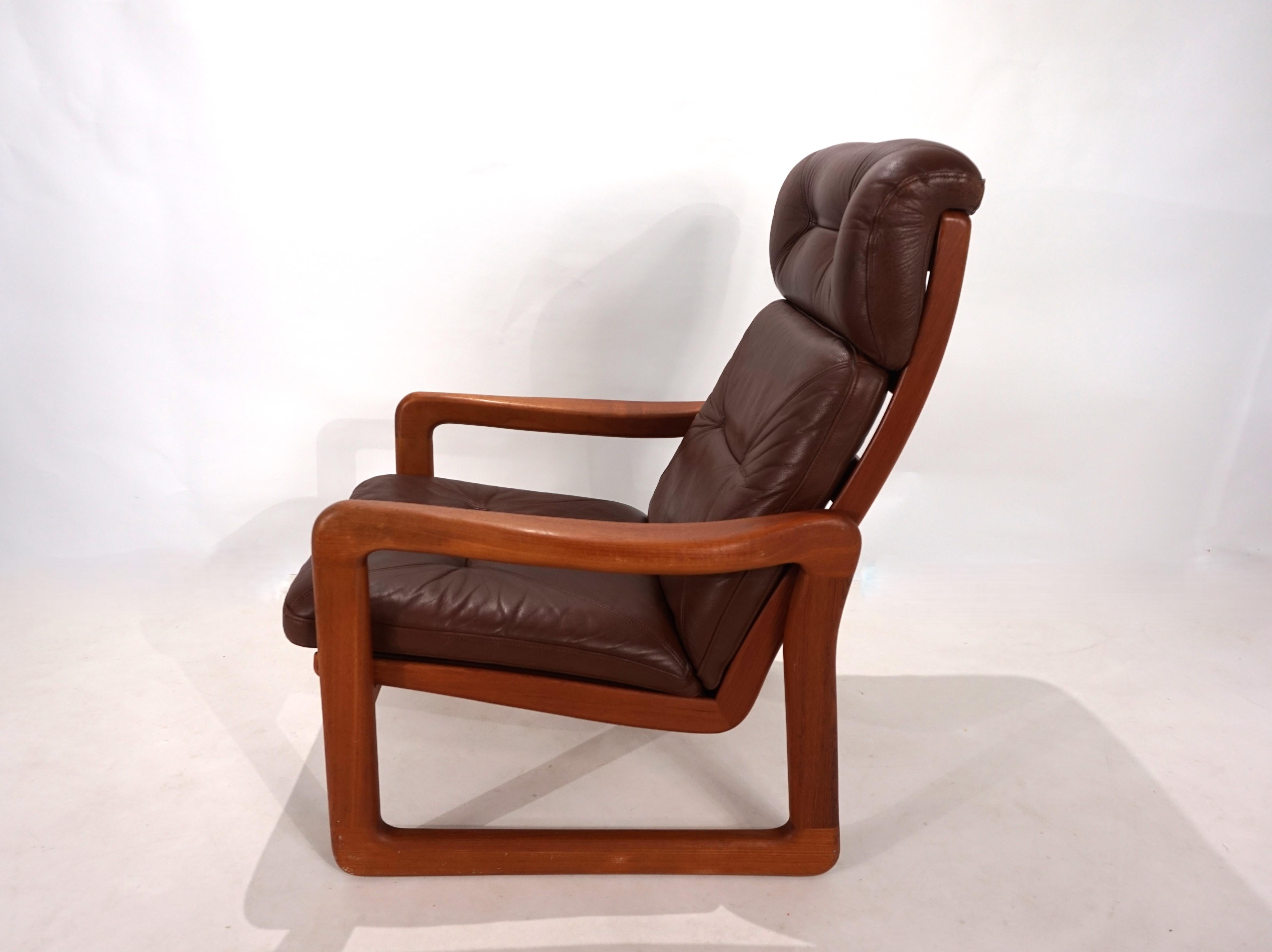 EMC teak leather armchair, 1960 For Sale 10