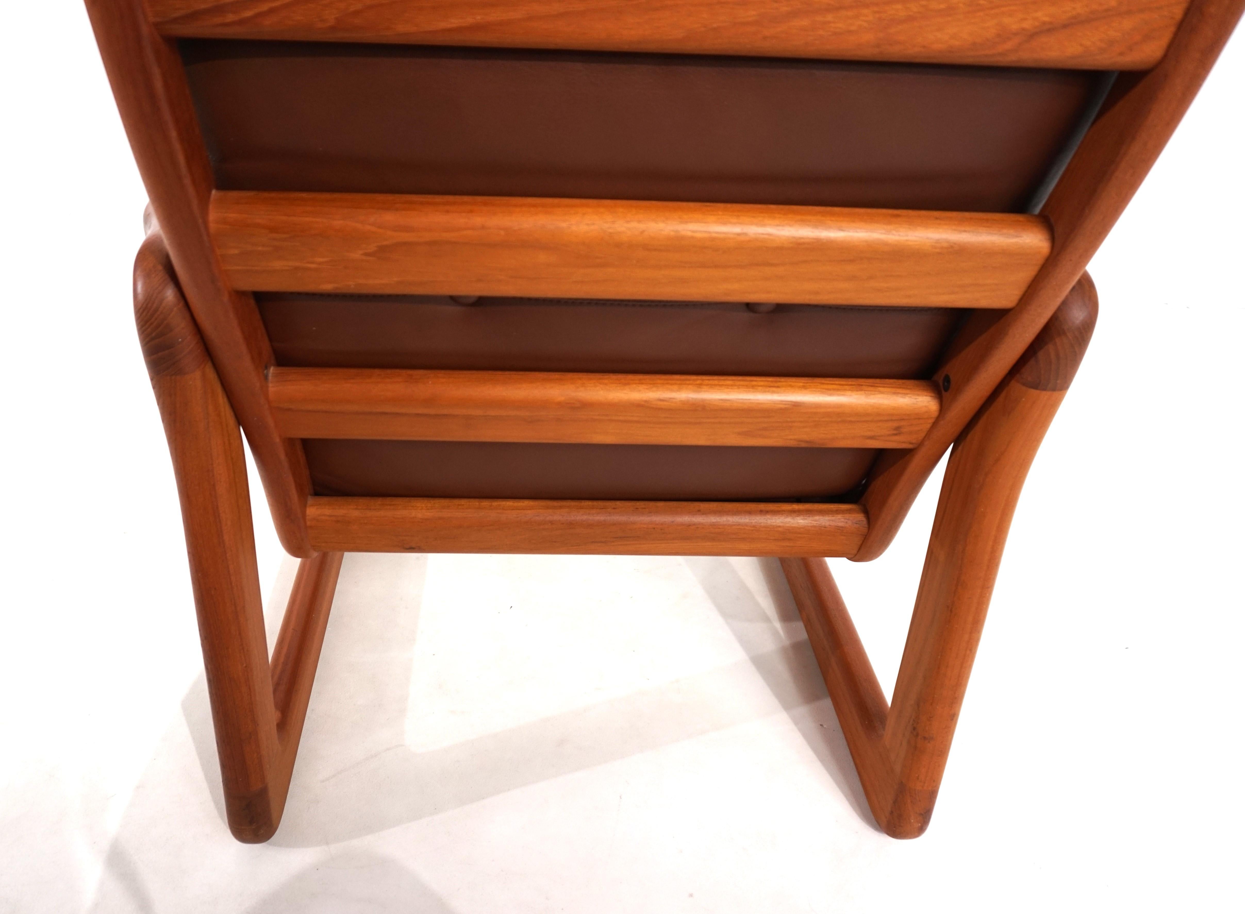 EMC teak leather armchair, 1960 For Sale 11