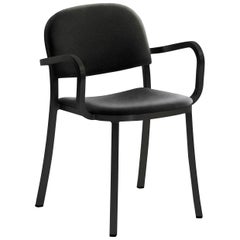 Emeco 1 Inch Armchair in Black Frame & Black Upholstery by Jasper Morrison