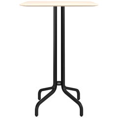 Emeco 1 Inch Large Bar Table with Black Legs & Wood Top by Jasper Morrison