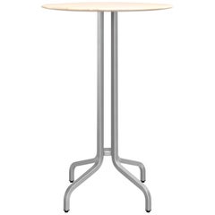 Emeco 1 Inch Large Round Bar Table with Aluminum & Wood by Jasper Morrison