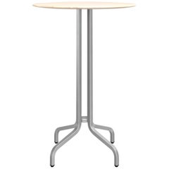 Mesa de bar redonda grande Emeco de 1 pulgada con aluminio y madera by Jasper Morrison