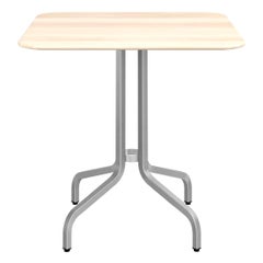 Emeco 1 Inch Medium Cafe Table with Aluminum Legs & Wood Top by Jasper Morrison