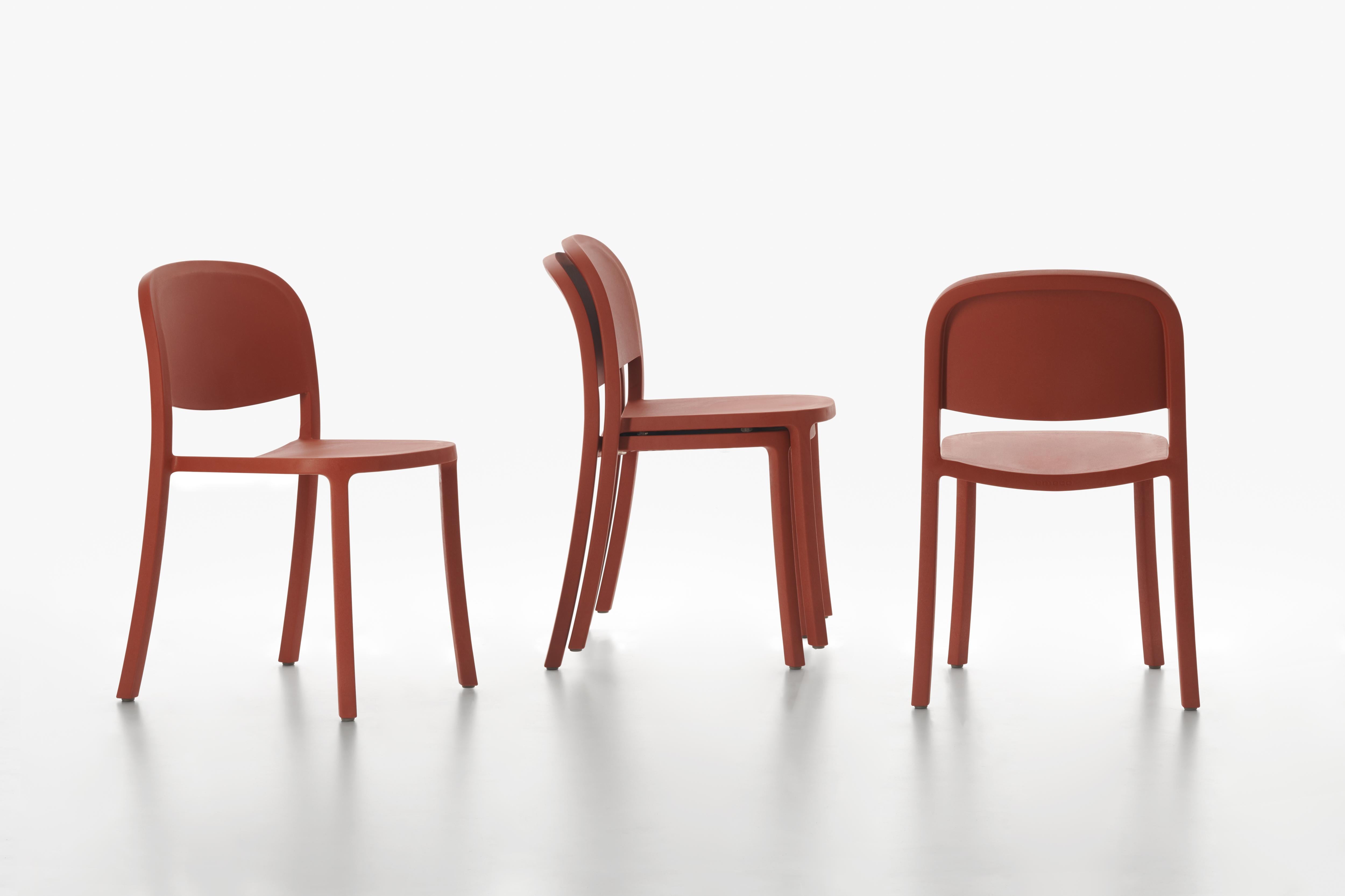 Modern Emeco 1 Inch Reclaimed Chair in Orange by Jasper Morrison For Sale