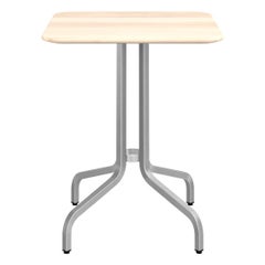 Emeco 1 Inch Small Cafe Table with Aluminum Legs & Wood Top by Jasper Morrison