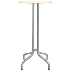 Emeco 1 Inch Small Round Bar Table with Aluminum & Wood by Jasper Morrison