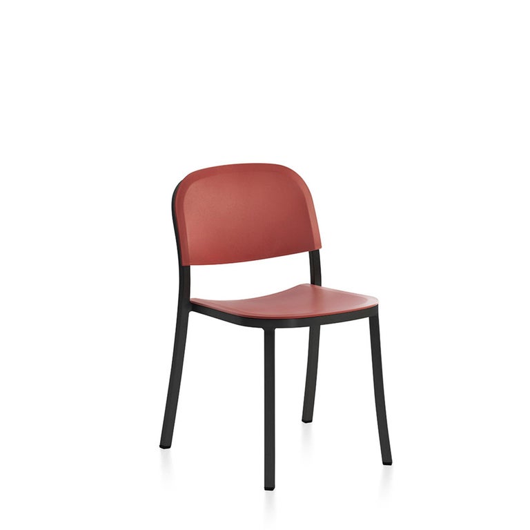 Emeco 1 Inch Stacking Chair in Dark Aluminum and Red Ochre by Jasper ...