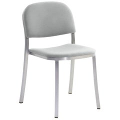 Emeco 1 Inch Stacking Chair with Aluminum Legs & Grey Fabric by Jasper Morrison
