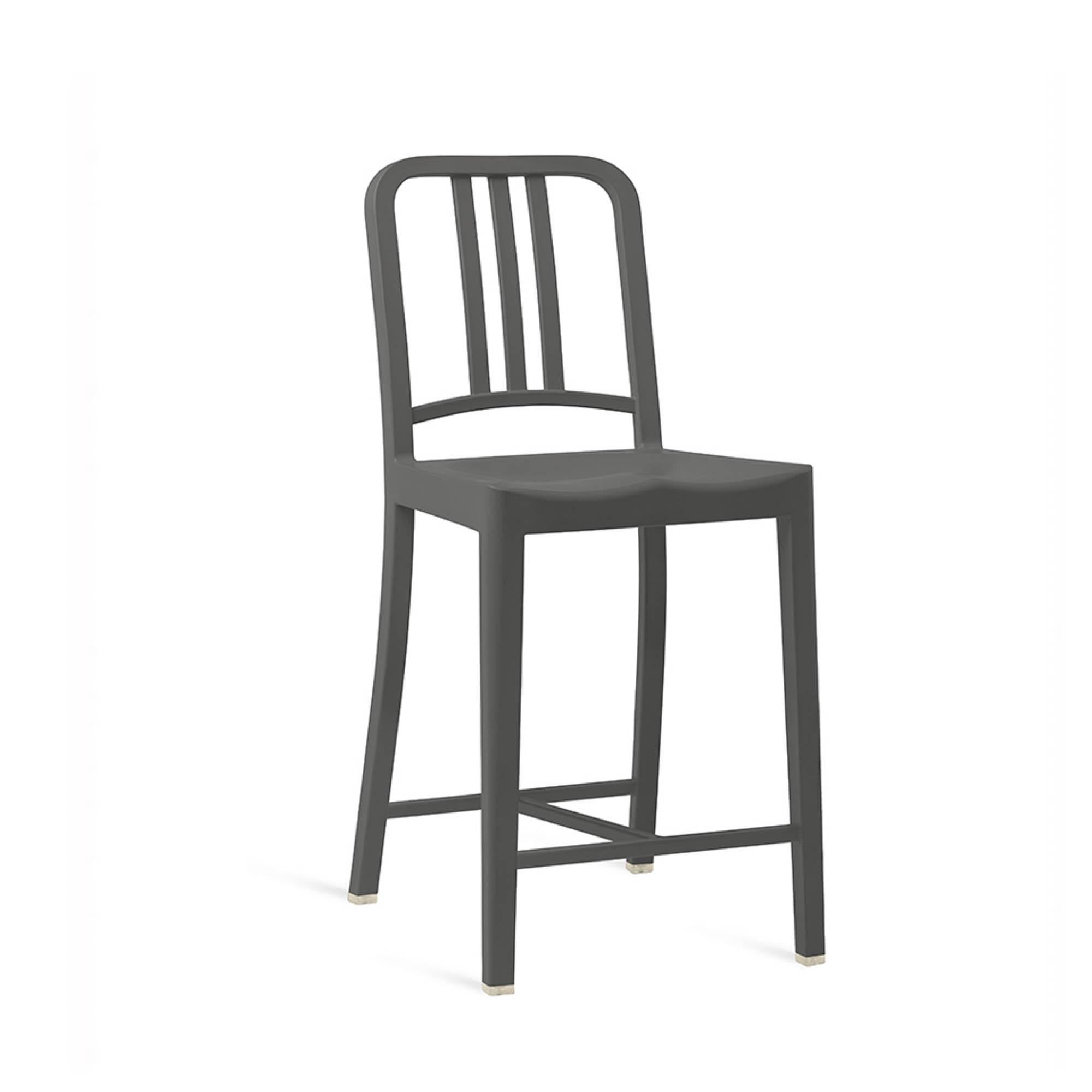 The 111 Navy Collection is a story of innovation, turning waste plastic into something people will keep. Each stool is made of 150 recycled PET bottles. Like the original 111 Navy chair, these one-piece stools are an engineering success - made to