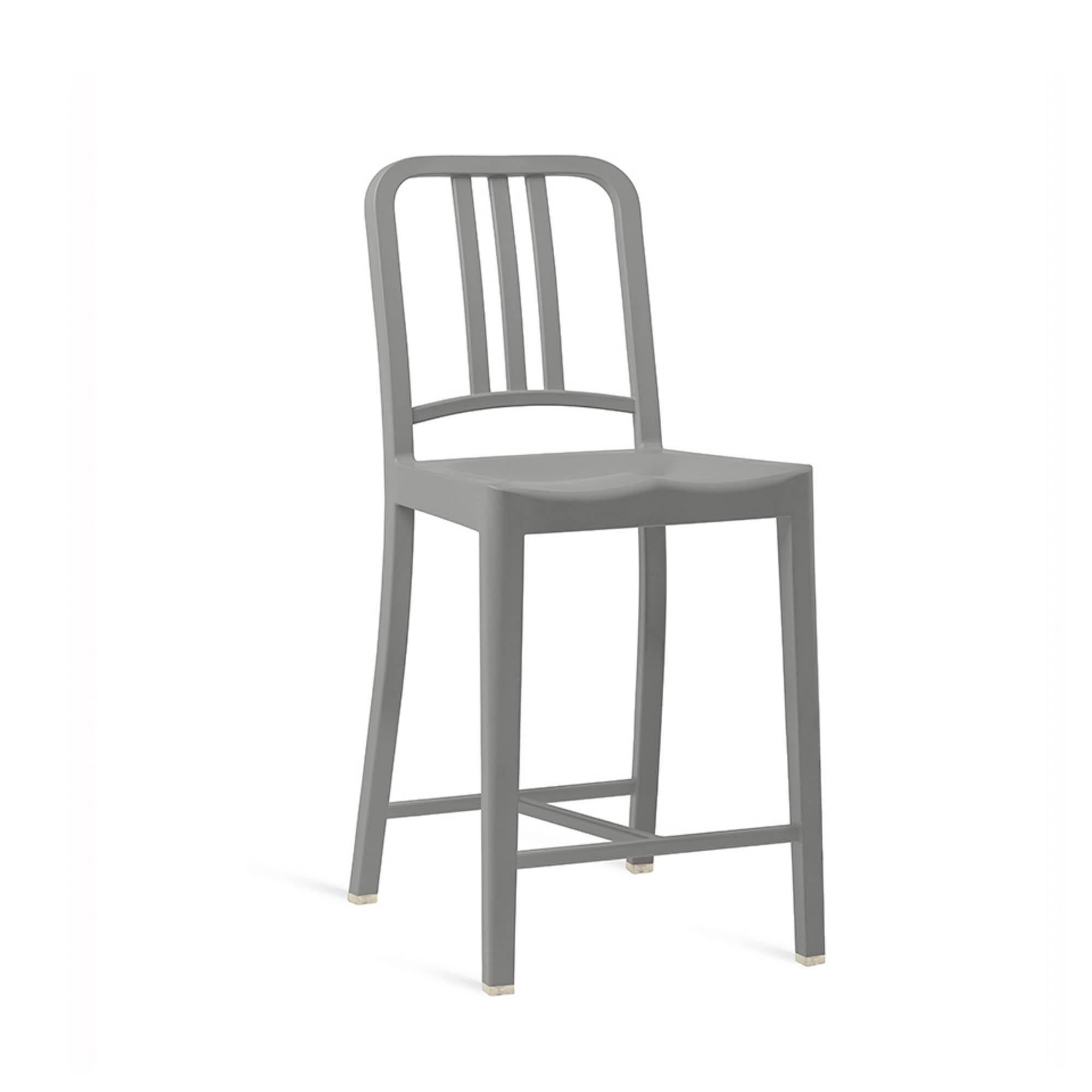 The 111 Navy Collection is a story of innovation, turning waste plastic into something that lasts. Each stool is made of 150 recycled PET bottles. Like the original 111 Navy chair, these one-piece stools are an engineering success - made to stand up