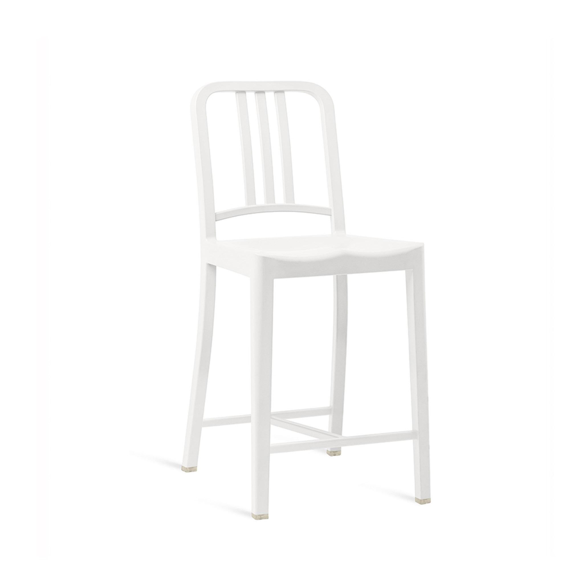 The 111 Navy collection is a story of innovation, turning waste plastic into something that lasts. Each stool is made of 150 recycled PET bottles. Like the original 111 Navy chair, these one-piece stools are an engineering success - made to Stand up