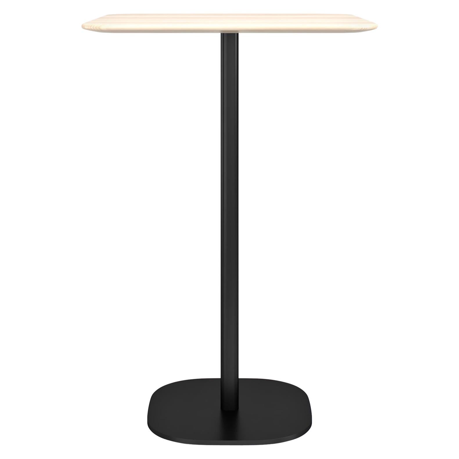 Emeco 2 Inch Large Bar Table with Black Legs & Wood Top by Jasper Morrison For Sale