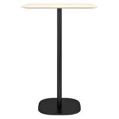 Emeco 2 Inch Large Bar Table with Black Legs & Wood Top by Jasper Morrison