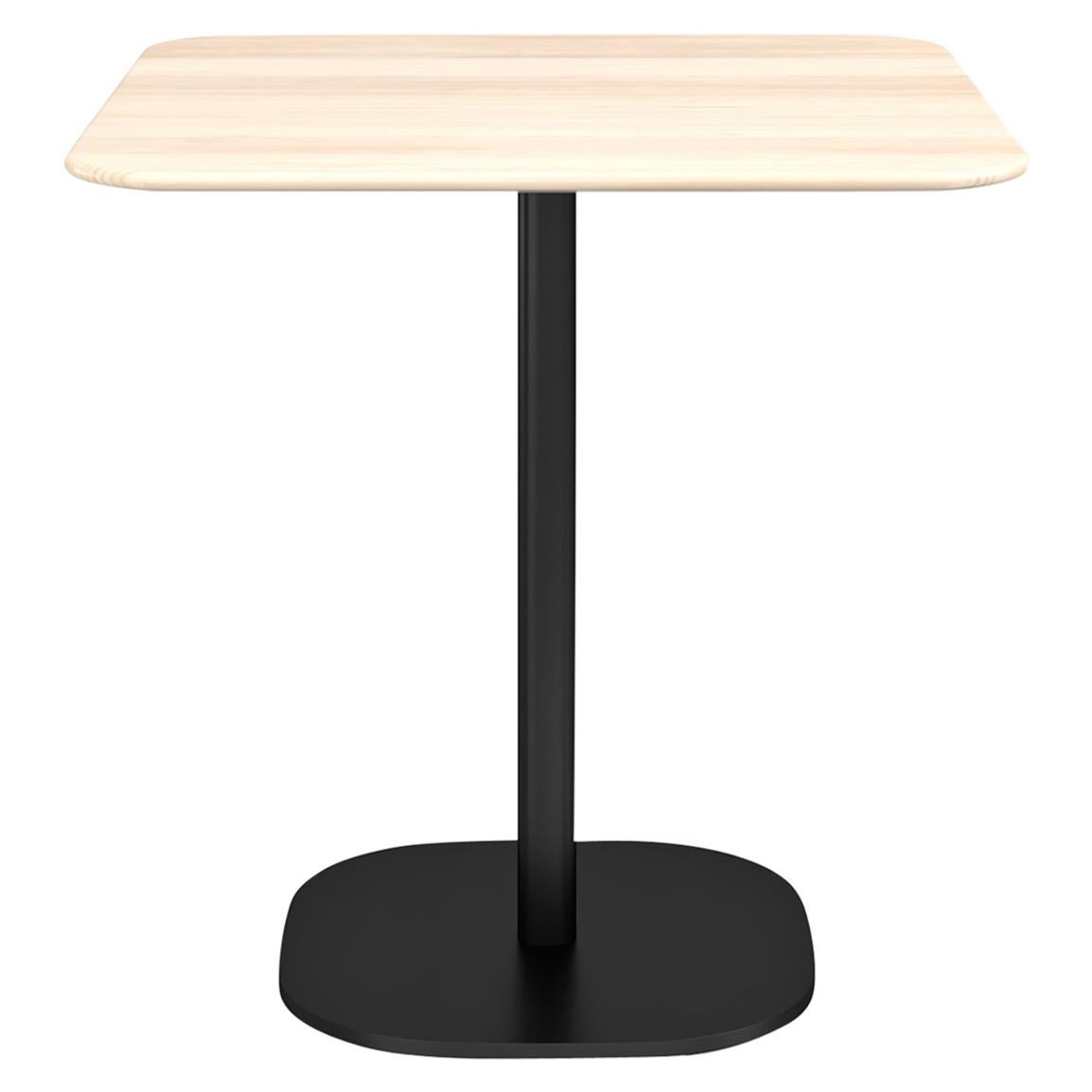Emeco 2 Inch Large Cafe Table with Black Legs & Wood Top by Jasper Morrison