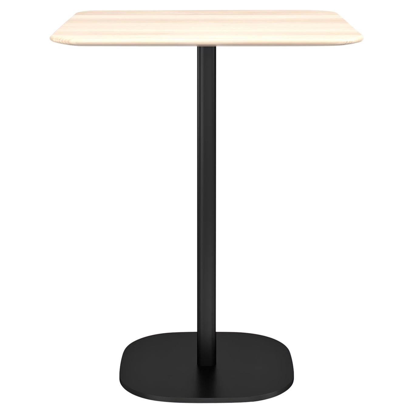 Emeco 2 Inch Large Counter Table with Black Legs & Wood Top by Jasper Morrison For Sale