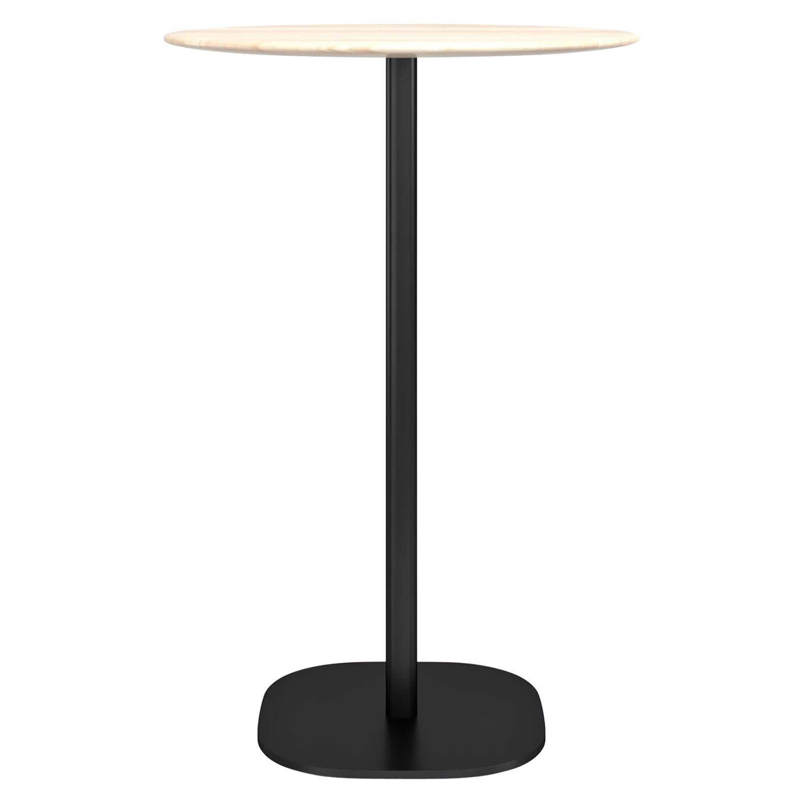 Emeco 2 Inch Large Bar Table with Black Legs and Wood Top by Jasper