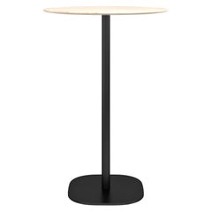 Emeco 2 Inch Large Round Bar Table with Black Legs & Wood Top by Jasper Morrison
