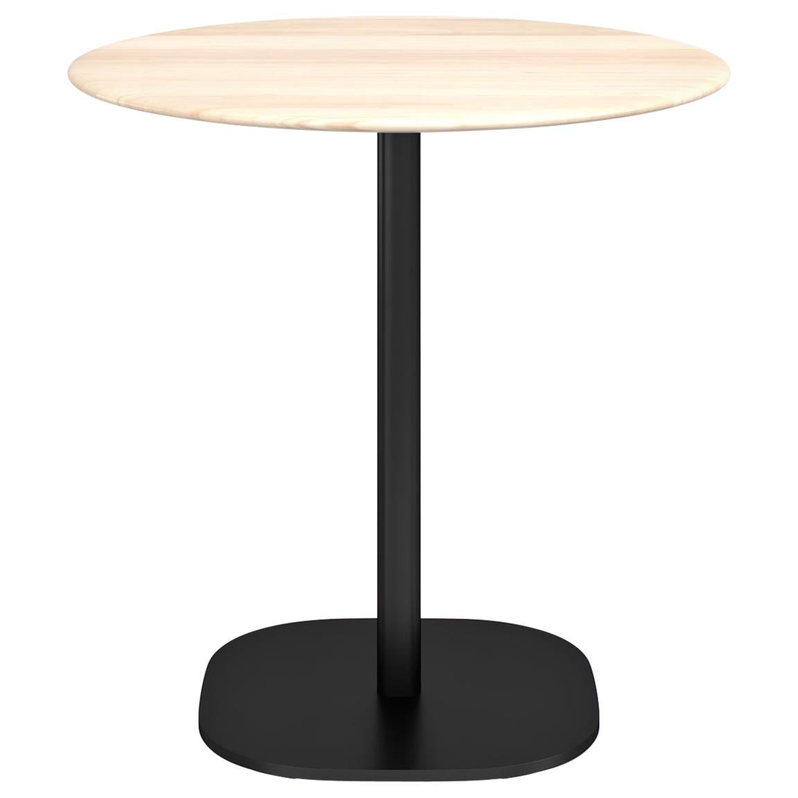 Emeco 2 Zoll runder Cafe-Tisch mit schwarzen Beinen und Holzplatte von Jasper Morrison