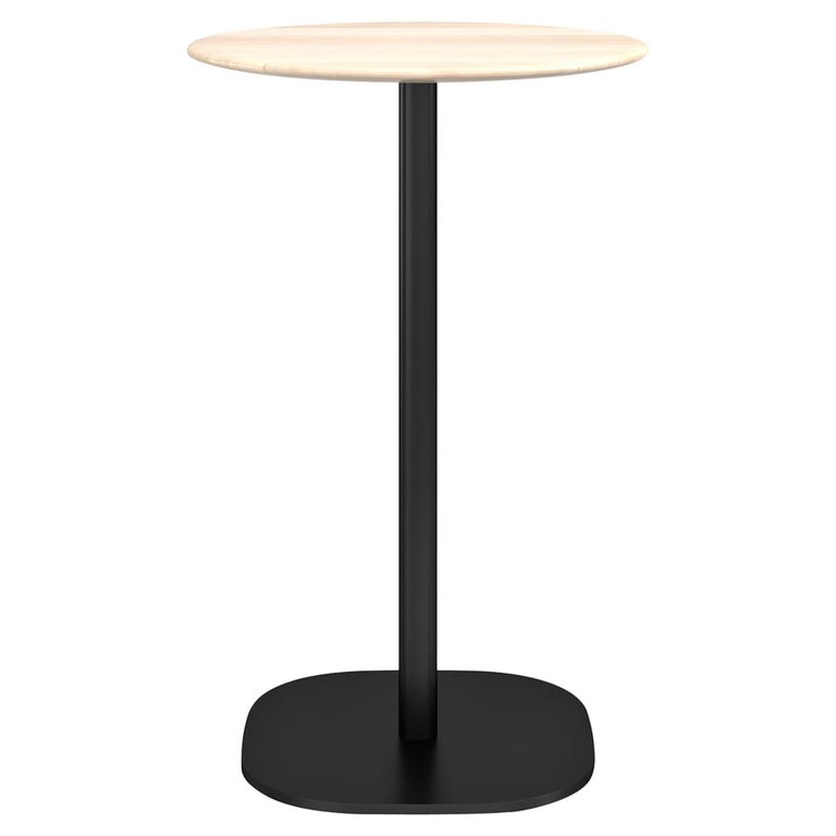 Emeco 2 Inch Round Counter Table with Black Legs and Wood Top by Jasper
