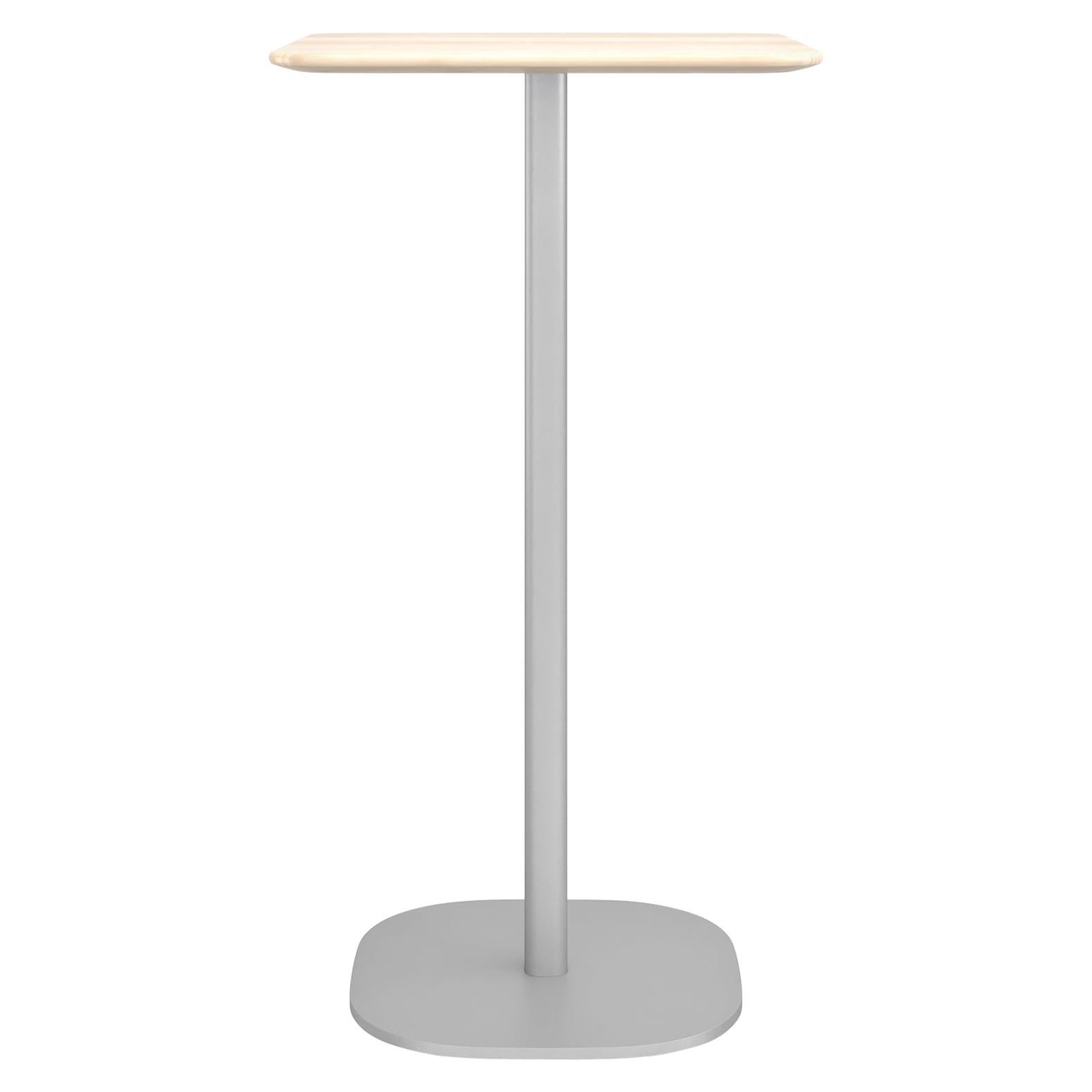 Petite table de bar Emeco de 5,08 cm avec pieds en aluminium et plateau en bois par Jasper Morrison