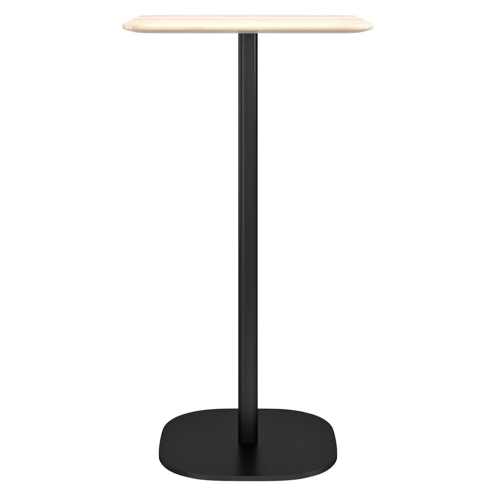 Petite table de bar Emeco de 5,08 cm avec pieds noirs et plateau en bois par Jasper Morrison