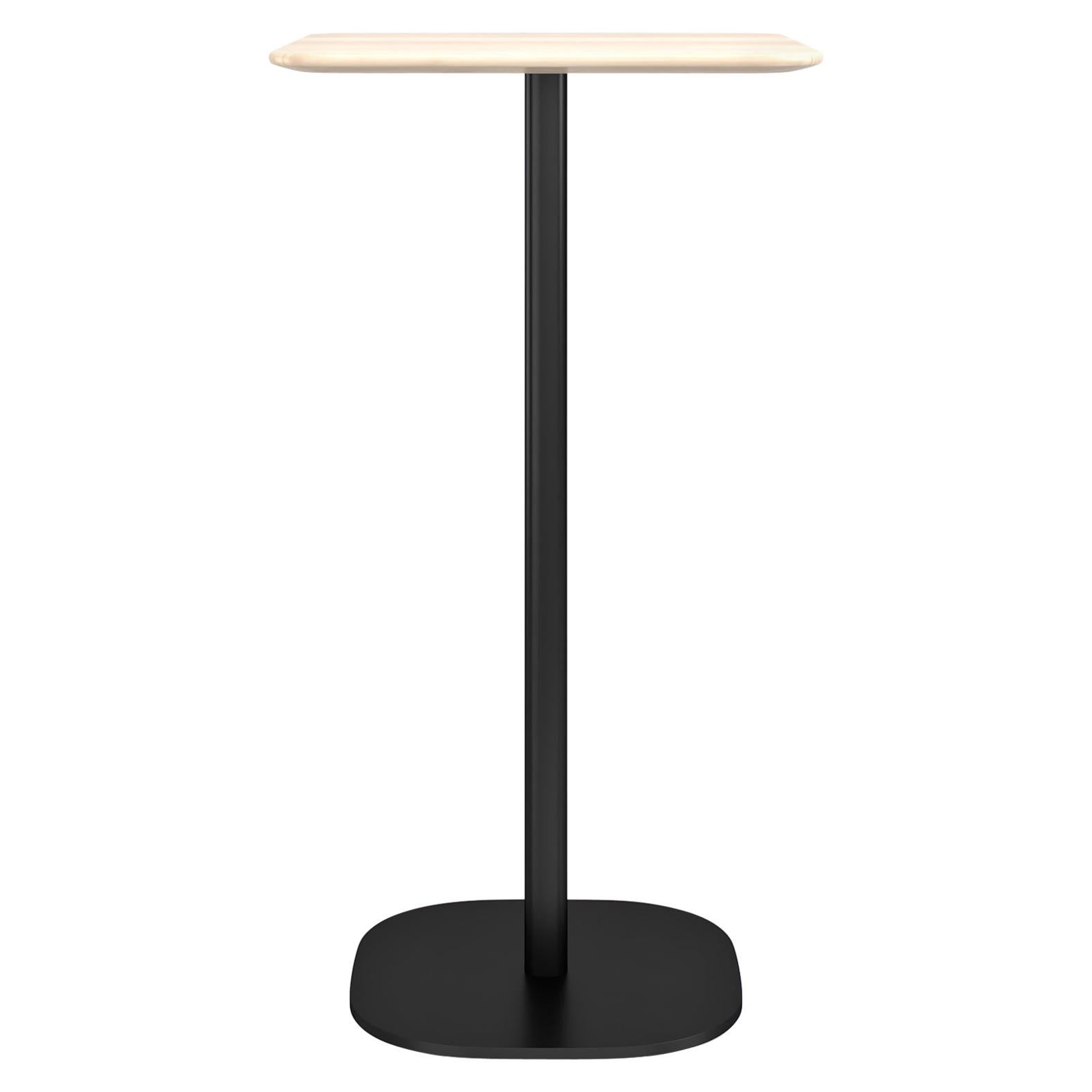 Emeco 2 Inch Large Bar Table with Black Legs and Wood Top by Jasper