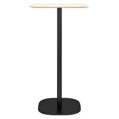 Emeco 2 Inch Small Bar Table with Black Legs & Wood Top by Jasper Morrison