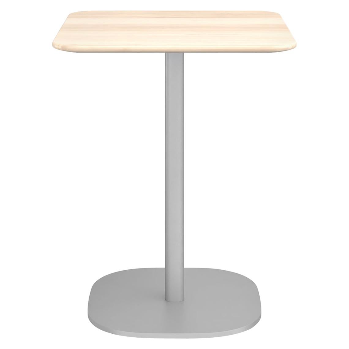 Emeco 2 Inch Large Cafe Table with Aluminum Legs and Wood Top by Jasper