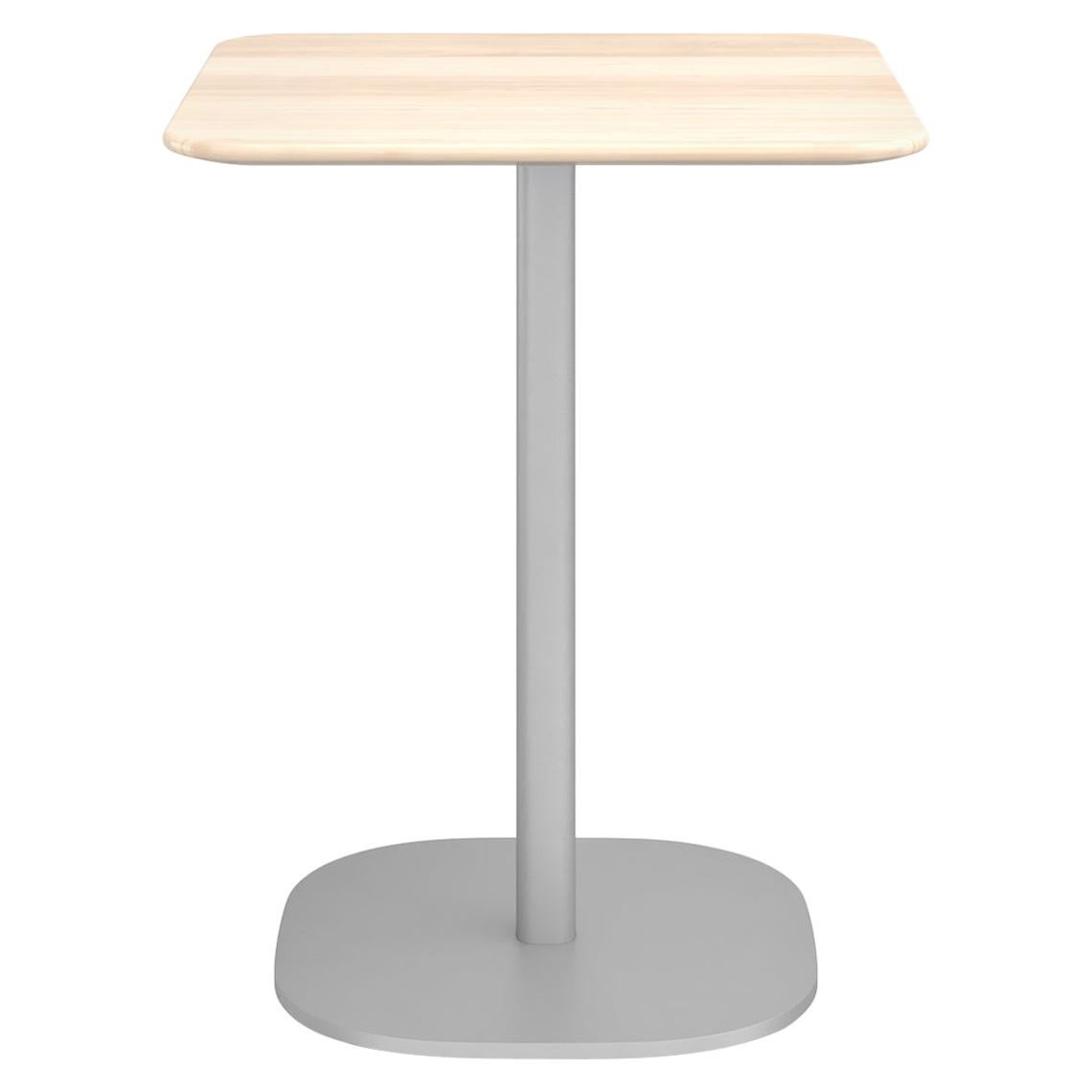 Emeco 2 Inch Small Cafe Table with Aluminum Legs & Wood Top by Jasper Morrison For Sale