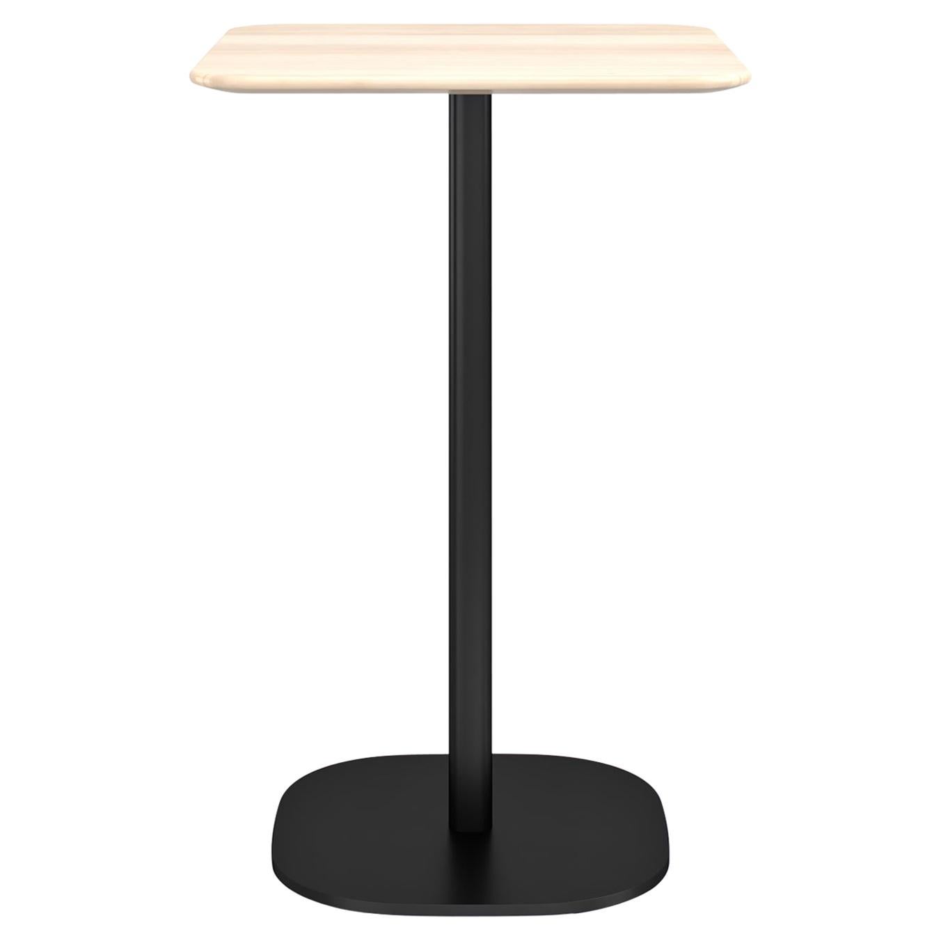 Emeco 2 Inch Small Counter Table with Black Legs & Wood Top by Jasper Morrison For Sale