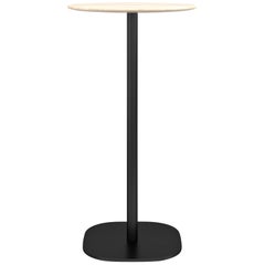 Emeco 2 Inch Small Round Bar Table with Black Legs & Wood Top by Jasper Morrison