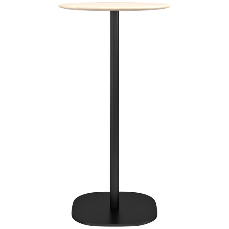Two Inch Receiver Table Emeco 2 Inch Small Round Bar Table with Black Legs and Wood Top by ...